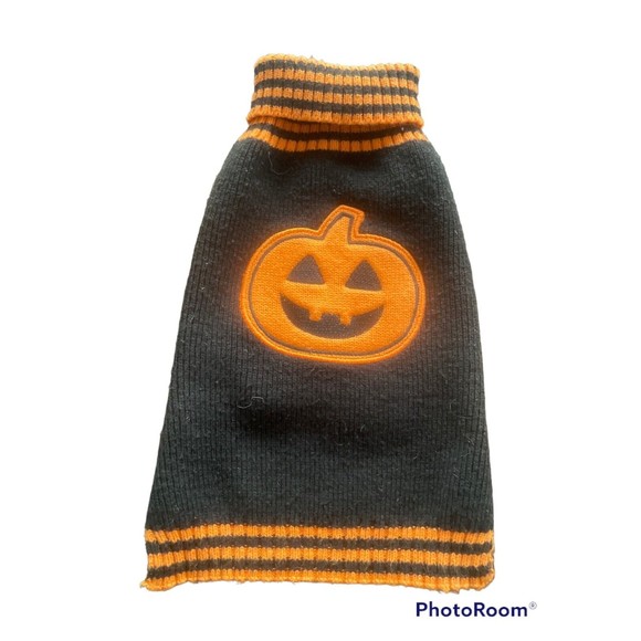 SD Dog Halloween Pumpkin Sweater Black And Orange - Picture 1 of 6